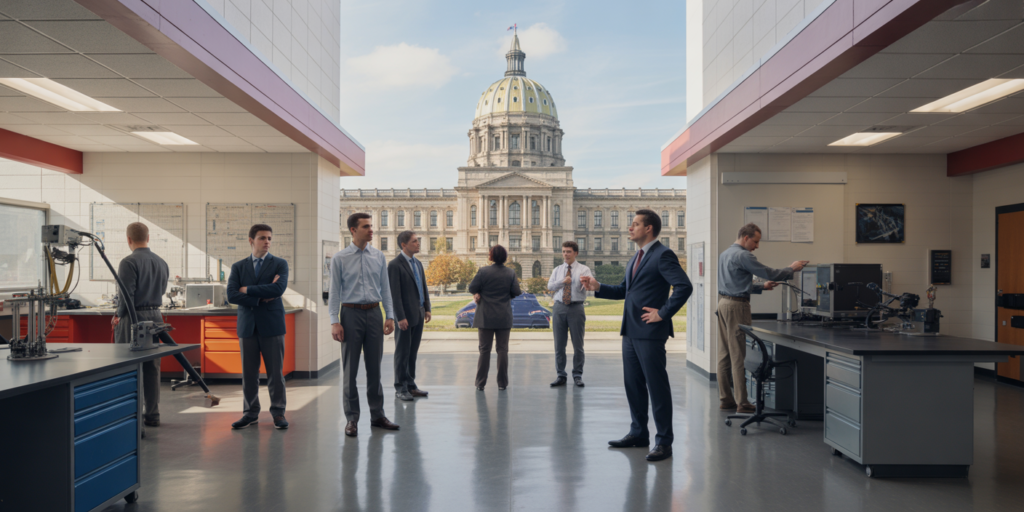 A co-sponsorship memo from Representative Gary Day has proposed the CTE Independence Act (HB 2157), which would transfer governance of Pennsylvania’s 80+ career and technical education centers from sending school districts to independent governance boards within three years — giving CTE centers autonomous control over operations, budgets, and industry partnerships while preserving all existing state and local funding.