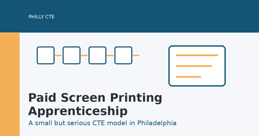 Paid Screen Printing Apprenticeship Shows a Small but Serious CTE Model in Philadelphia