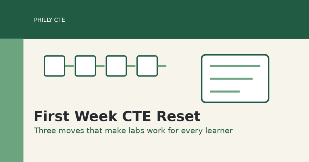 First Week CTE Reset: Three Moves That Make Labs Work for Every Learner